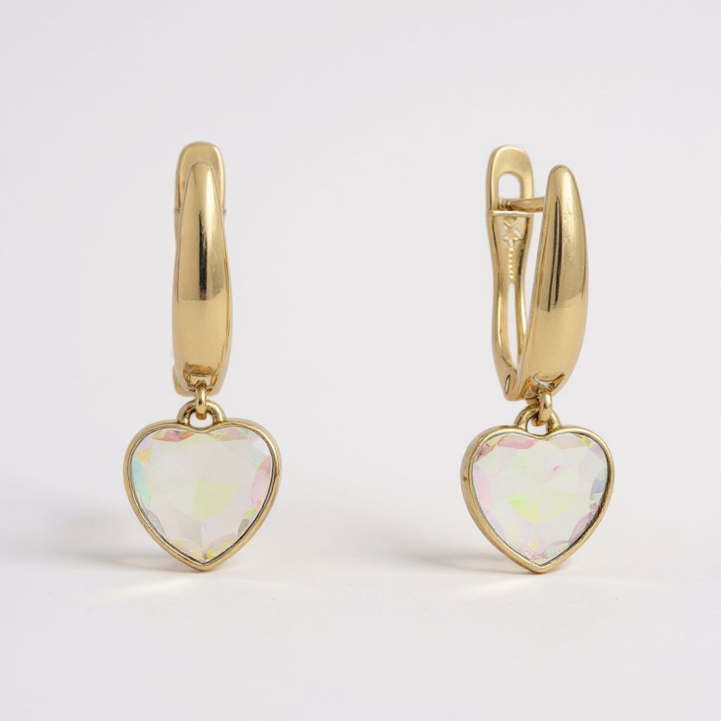 Kullatud Swarovski kristallidega kõrvarõngad