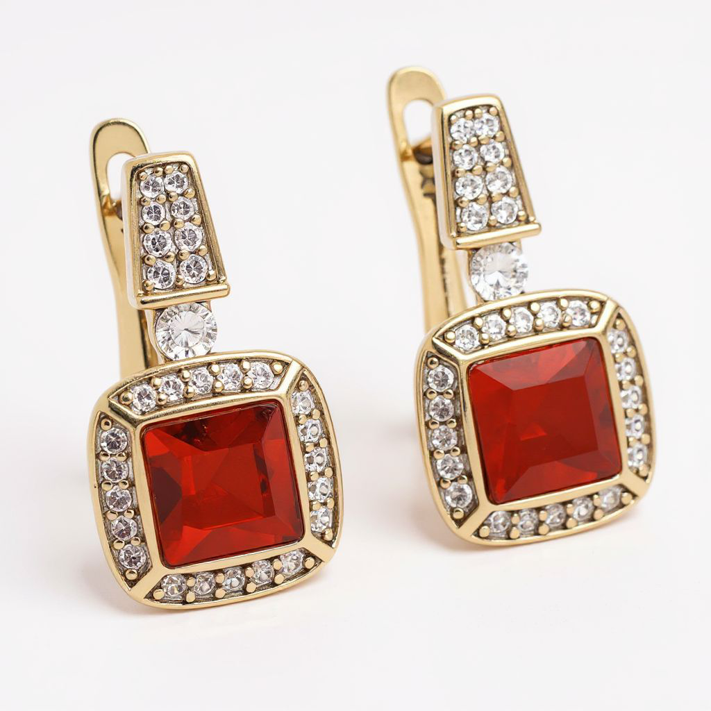 Kullatud Swarovski kristallidega kõrvarõngad