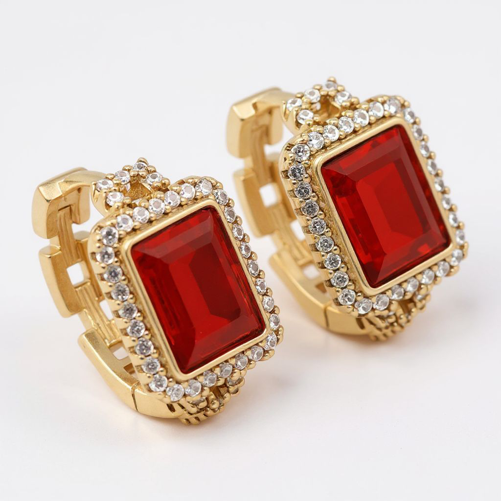 Kullatud Swarovski kristallidega kõrvarõngad