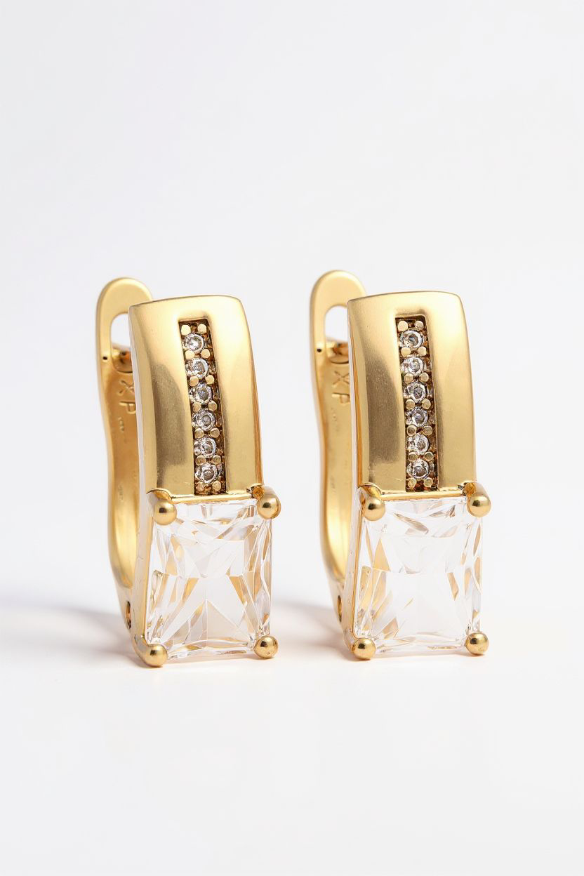 Kullatud tsirkoonidega kõrvarõngad