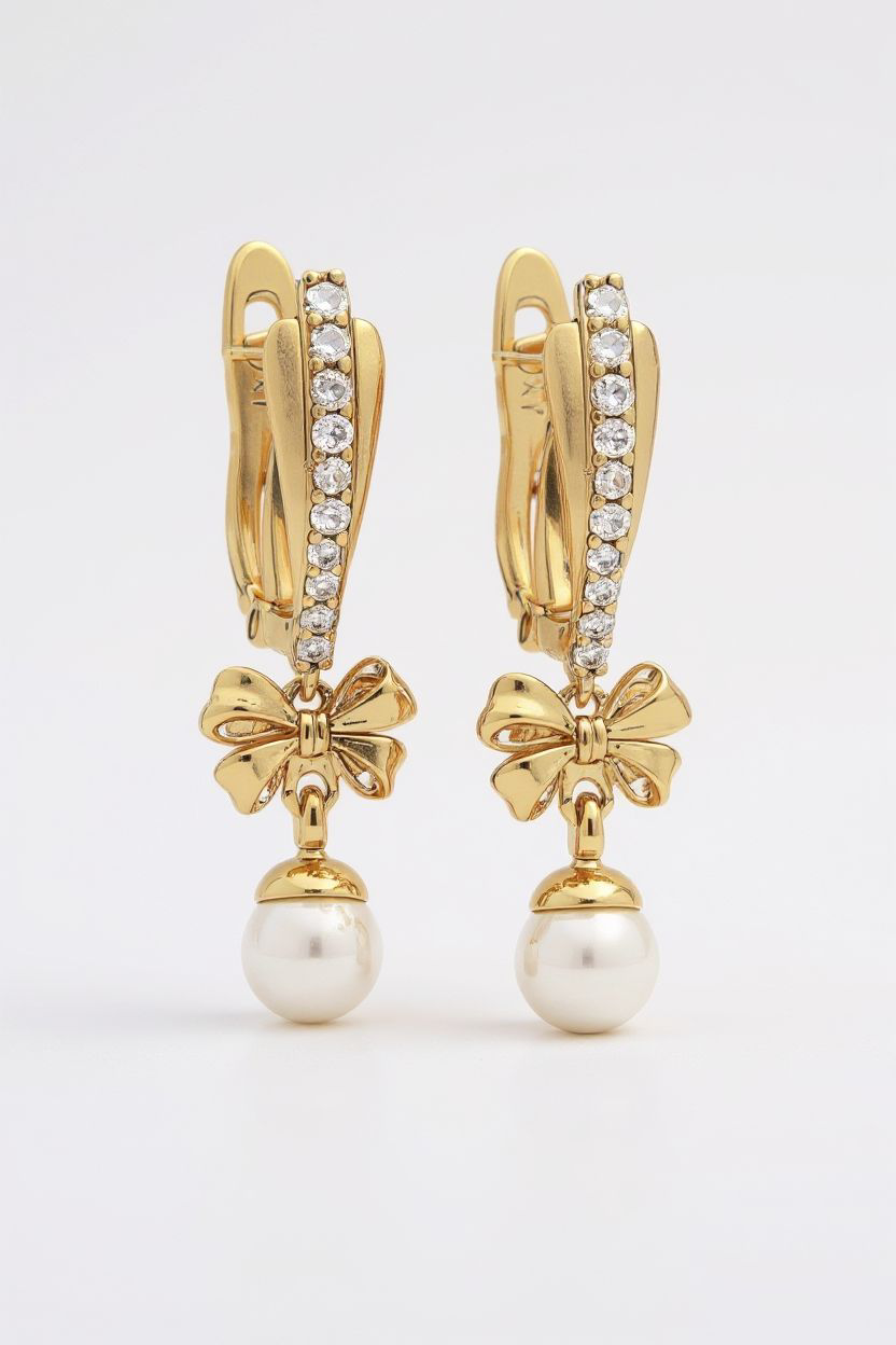 Kullatud rippuvad kõrvarõngad tsirkoonidega