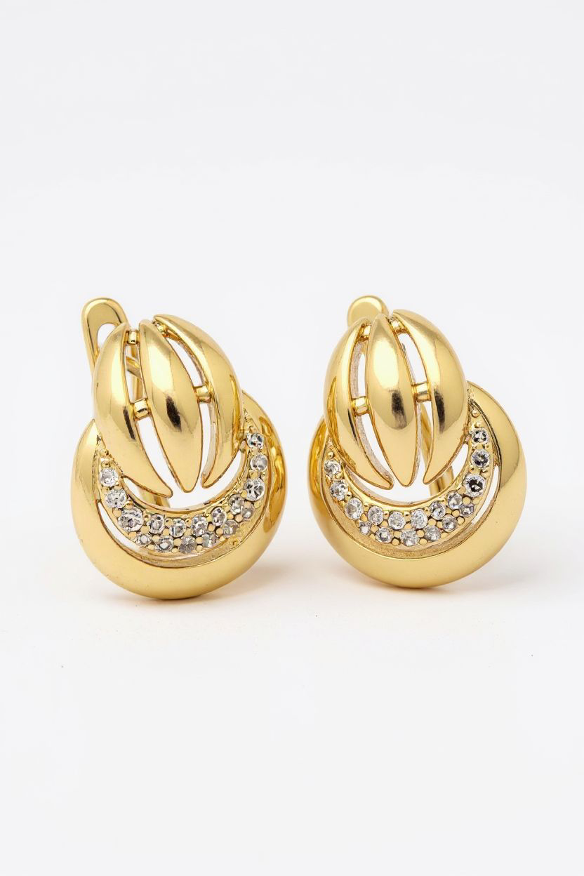 Kullatud tsirkoonidega kõrvarõngad