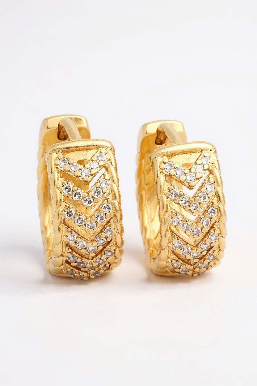 Kullatud tsirkoonidega kõrvarõngad