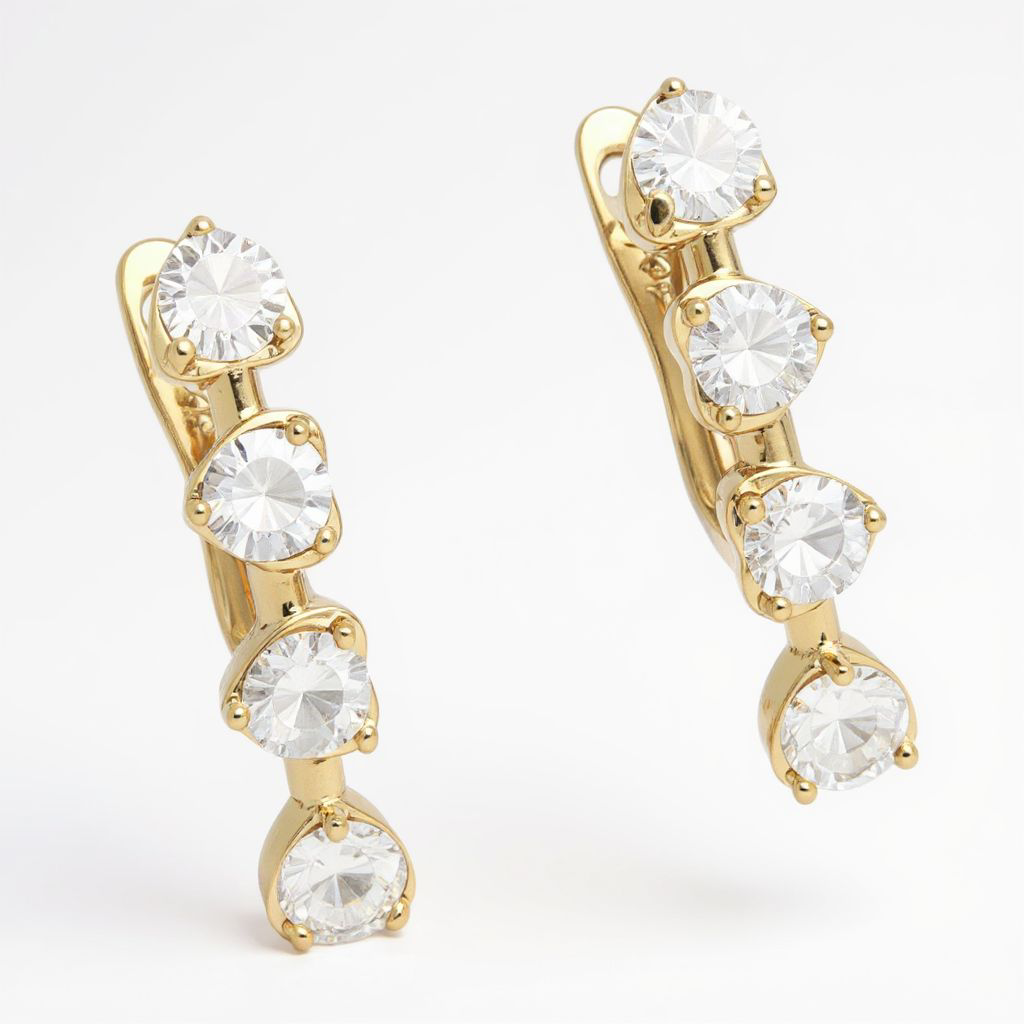 Kullatud tsirkoonidega kõrvarõngad