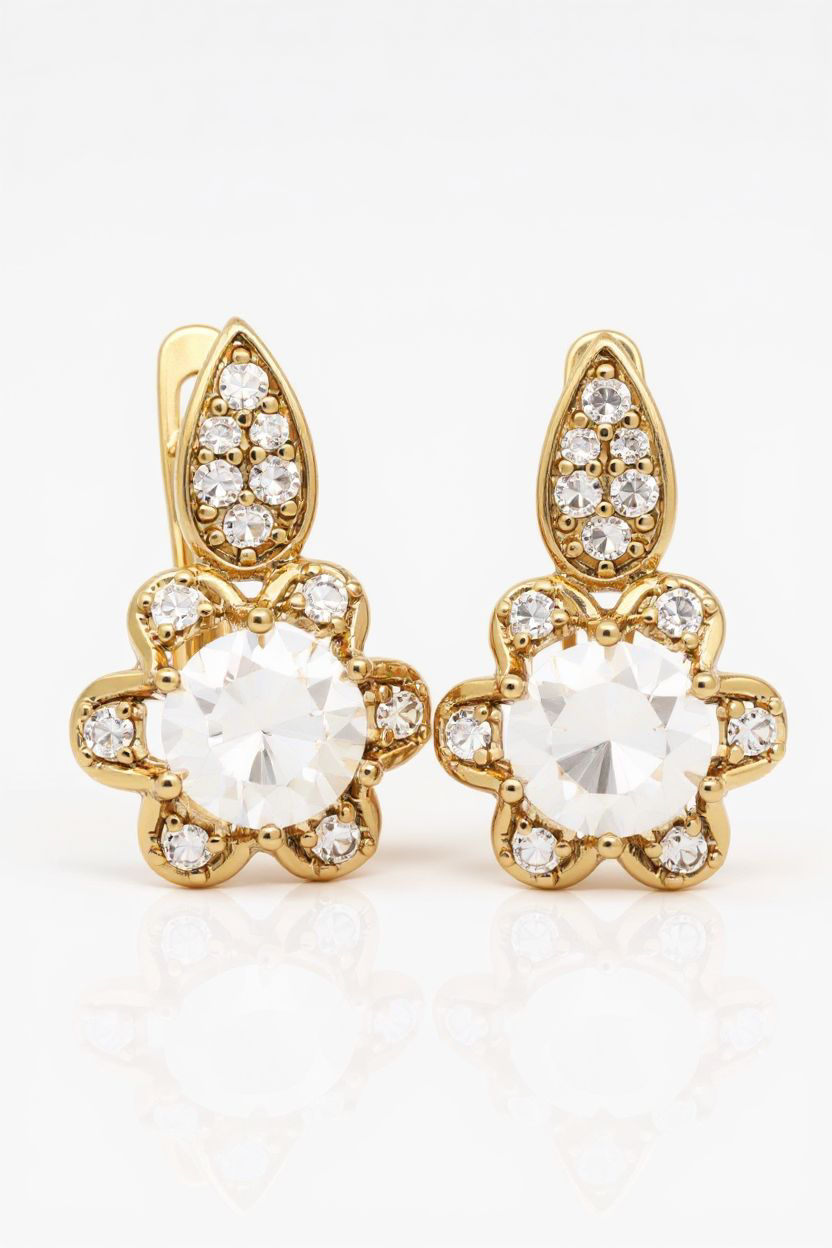 Kullatud tsirkoonidega kõrvarõngad