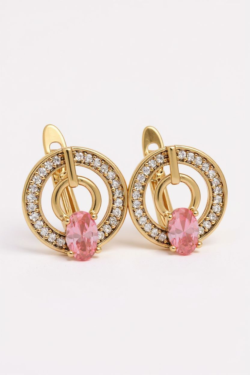 Kullatud tsirkoonidega kõrvarõngad