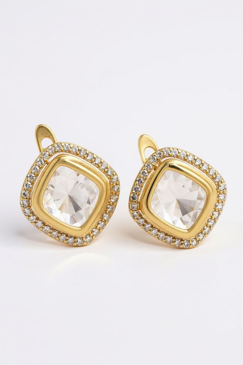 Kullatud tsirkoonidega kõrvarõngad