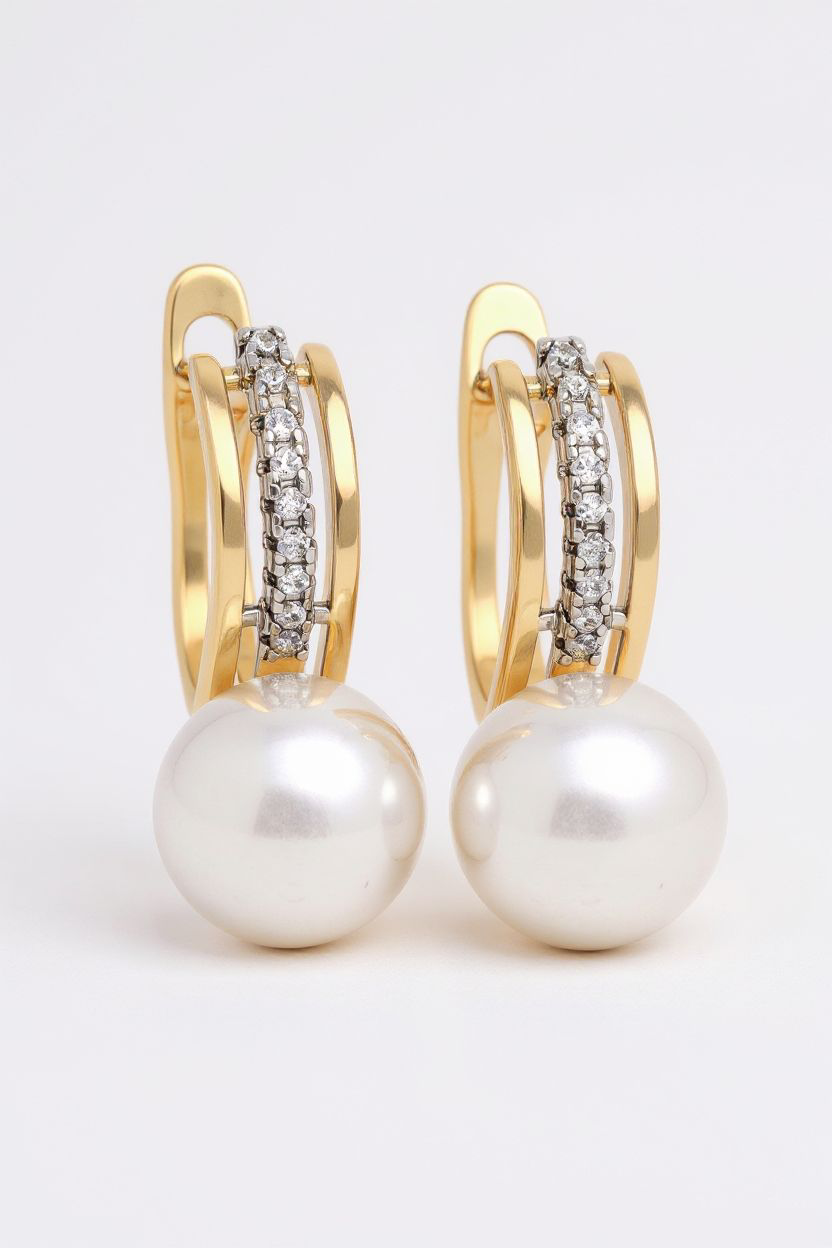 Kullatud kõrvarõngad pärl