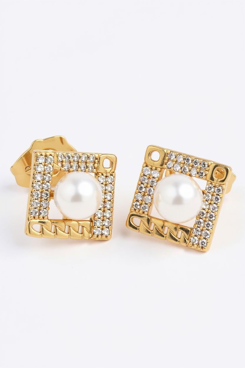 Kullatud pärliga kõrvarõngad